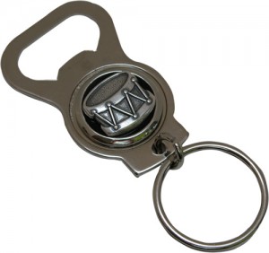 Classic Legacy Drum theme keyring with bottle opener
