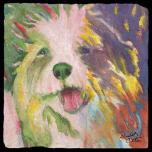 Marble Coaster with Painting of Dog Marble Coaster with Painting of Dog