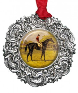 Belle Meade Plantation Christmas Ornament Featuring Painting of Iroquois Race horse Belle Meade Plantation Christmas Ornament Featuring Painting of Iroquois Race horse