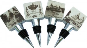 Set of 4 Marble Bottle Stopper Historic Images of Hotel Del Set of 4 Marble Bottle Stopper Historic Images of Hotel Del