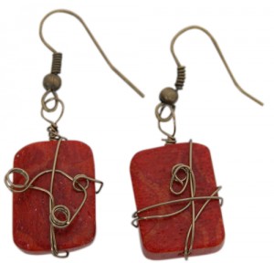 Wire Wrapped Earring with Antique Brass Findings by Classic Legacy Wire Wrapped Earring with Antique Brass Findings by Classic Legacy