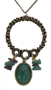 Necklace with Amethyst and Aventurine by Classic Legacy Necklace with Amethyst and Aventurine by Classic Legacy