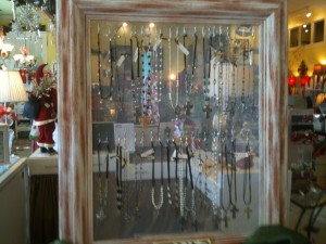 Frame with Wire Mesh for Jewelry Display