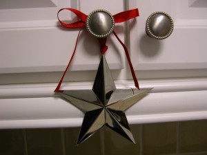 Star Christmas Ornament on Kitchen Cabinet