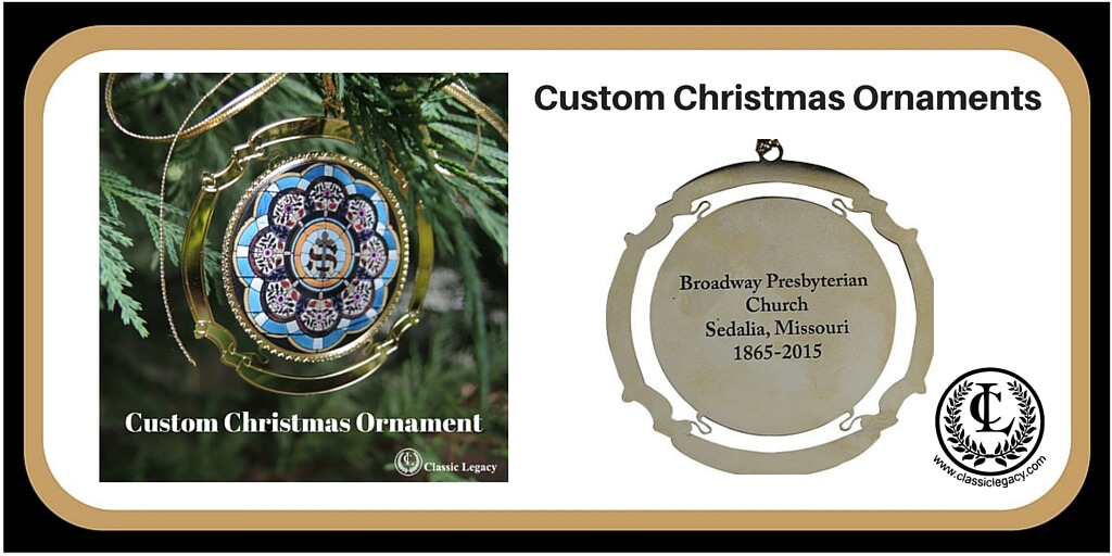 Classic Legacy Brass Christmas ornament celebrating 150 anniversary