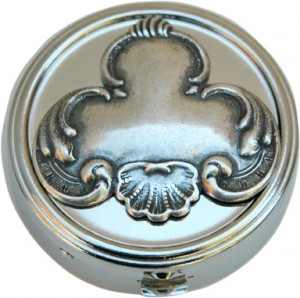 Box Small Round Silver with Vintage Medallion Classic Legacy 
