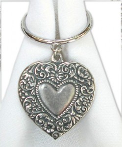 Heart Shaped Gifts Napkin Ring with Heart Medallion Classic Legacy