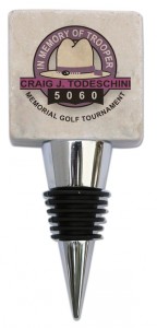 Custom Marble Bottle Stopper for the Todeschini Memorial Golf Tournament