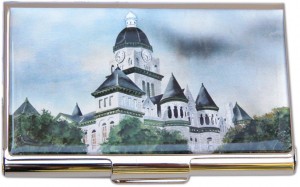 Personalized Business Card Holder Small Town Courthouse Jasper County MO