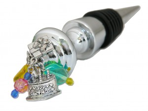 Wine Bottle Stopper with Birthday Theme Designed by Classic Legacy