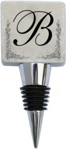 Marble Wine Bottle Stopper with Initial Designed by Classic Legacy