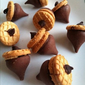 chocolate and peanut butter acorns featured by Six in the Suburbs