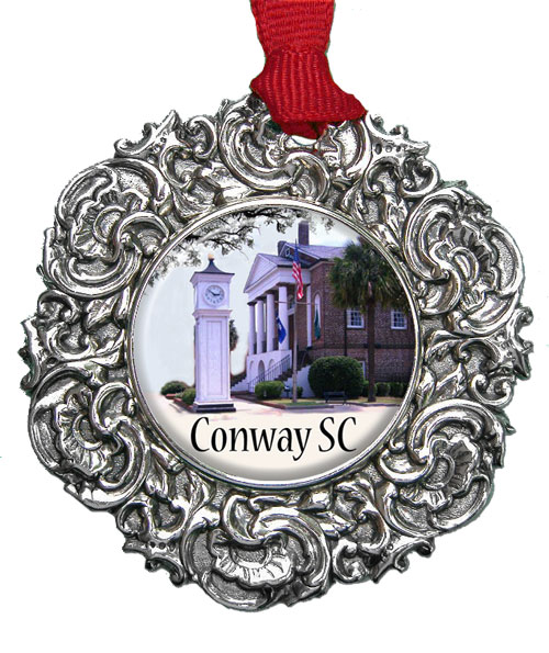 Christmas Ornament Conway, SC with Courthouse and Clock Tower Designed by Classic Legacy