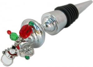 Wine Bottle Stopper Charmed with Christmas Theme by Classic Legacy