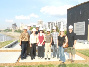 Tour Group learning about Beale Street Landing