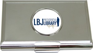 Business Card Holder with Custom LBJ image designed by Classic Legacy