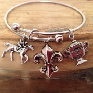 Expandable Hoop Bracelet Horse Racing Theme