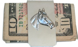 Money Clip with Silver horse head designed by Classic Legacy