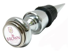 Silver Classic Brown Hotel Bottle Stopper