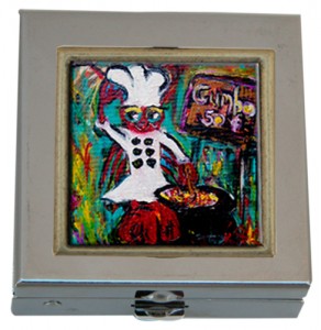 Small Silver Box with Gumbo Ya Ya Painting by Sharon Furrate by Classic Legacy