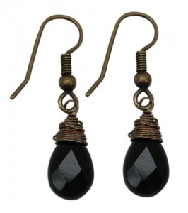 Onyx Earrings Hand Wire Wrapped by Classic Legacy