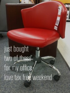 Photo of desk chair I bought during tax free weekend.    