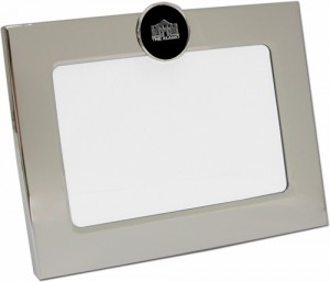 Photo Frame with Black Enamel and Pewter Alamo medallion is a great desk and office accessory.
