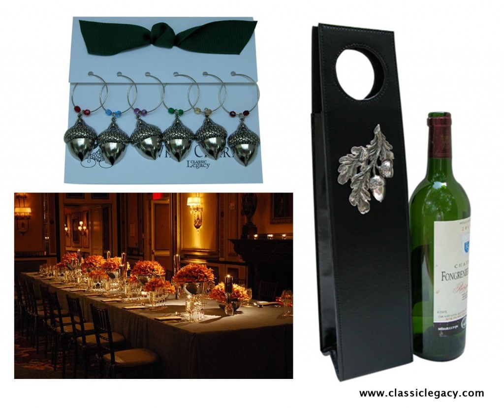 Wine Charms and Wine Carrier for Fall Parties Designed by Classic Legacy