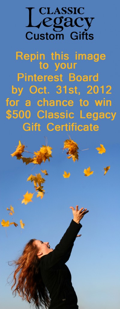Pinterest Contest Classic Legacy Fall 2012