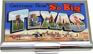 Business Card Holder with Vintage Texas Postcard Image