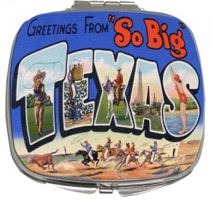 Purse Mirror with Vintage Texas Postcard Image