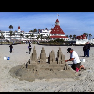 Building a Sandcastle at Hotel Del is a special art!   