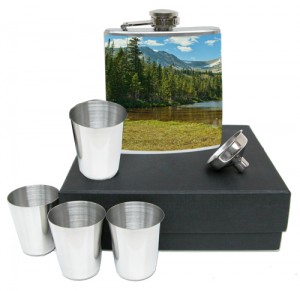 Colorado Gifts Include Flask Set with Colorado Photo of Paiute Peak