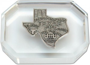 Paperweight with Silver Texas Medallion