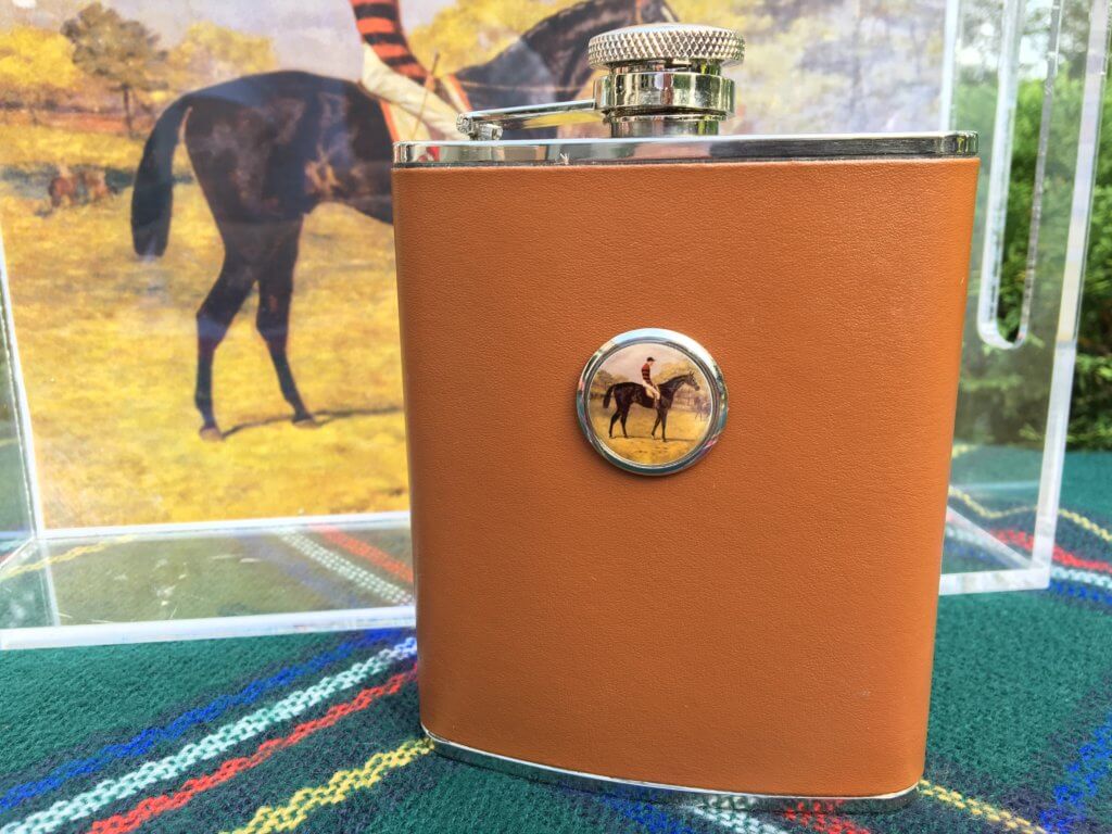 Race Horse Gifts Leather Flask