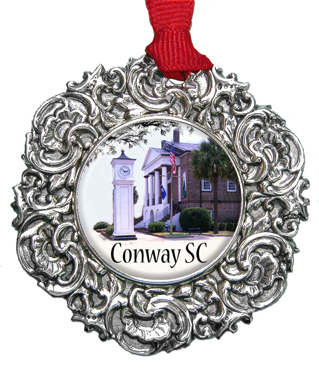 Christmas Custom Ornament celebrating Conway South Carolina