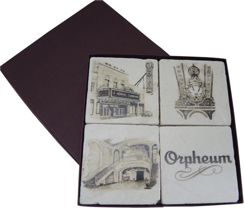 Four Orpheum Coasters in Boxed Set for Corporate Clients