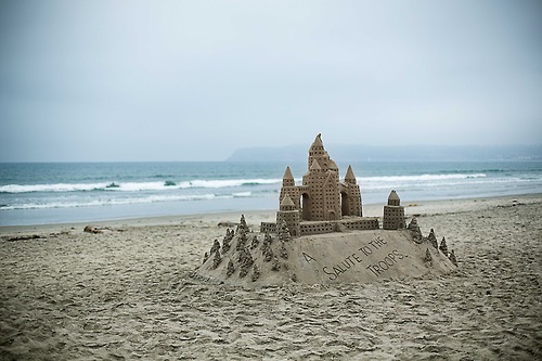 Sandcastle and Ocean