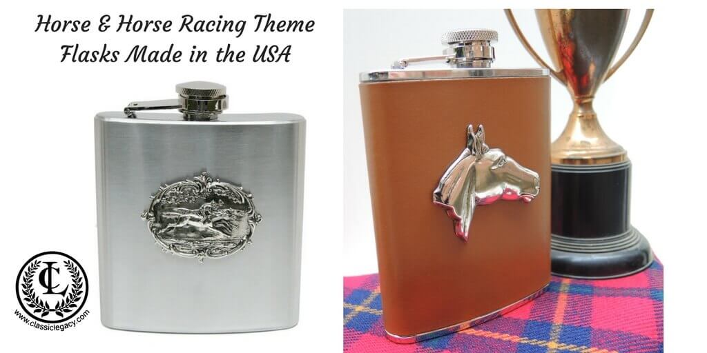 Horse & Horse Racing Theme Flasks Made in the USA