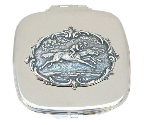 Purse Mirror with Racehorse Theme