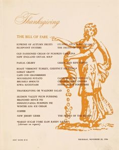 Waldorf Astoria Thanksgiving Menu 1956