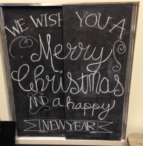 Display Chalkboard greeting Neilson's Department Store