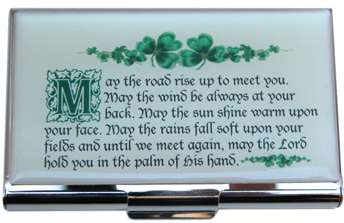 Business Card Holder with Irish Blessing