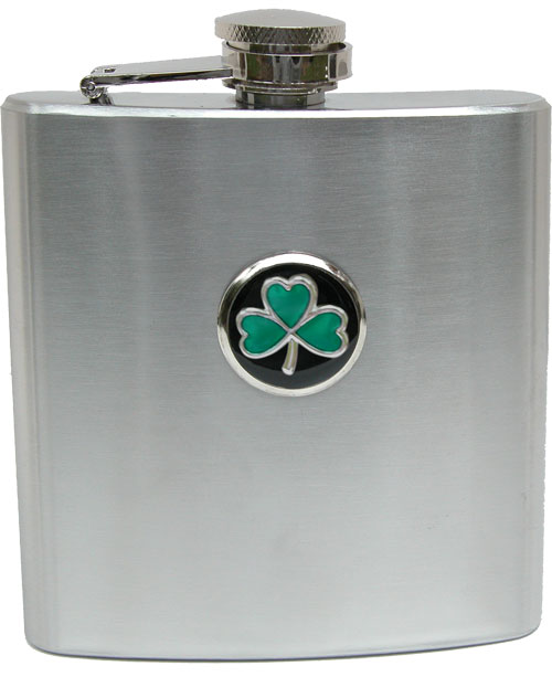 Irish Quotes inspire Irish gifts like this Irish theme flask with Shamrock