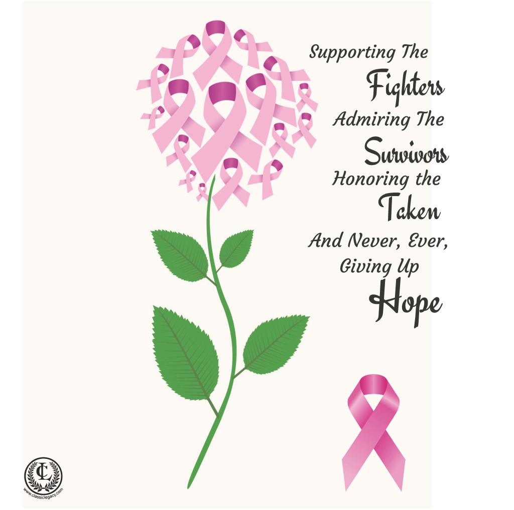 Pink Ribbon eBook with Quotes Never Give Up Hope
