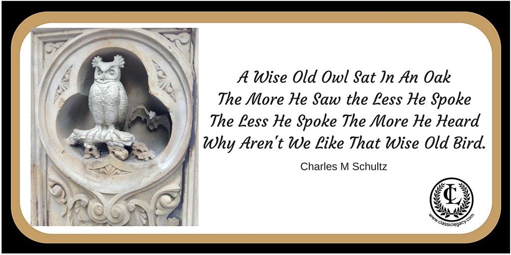 Wise Old Owl Charles M Schultz quote
