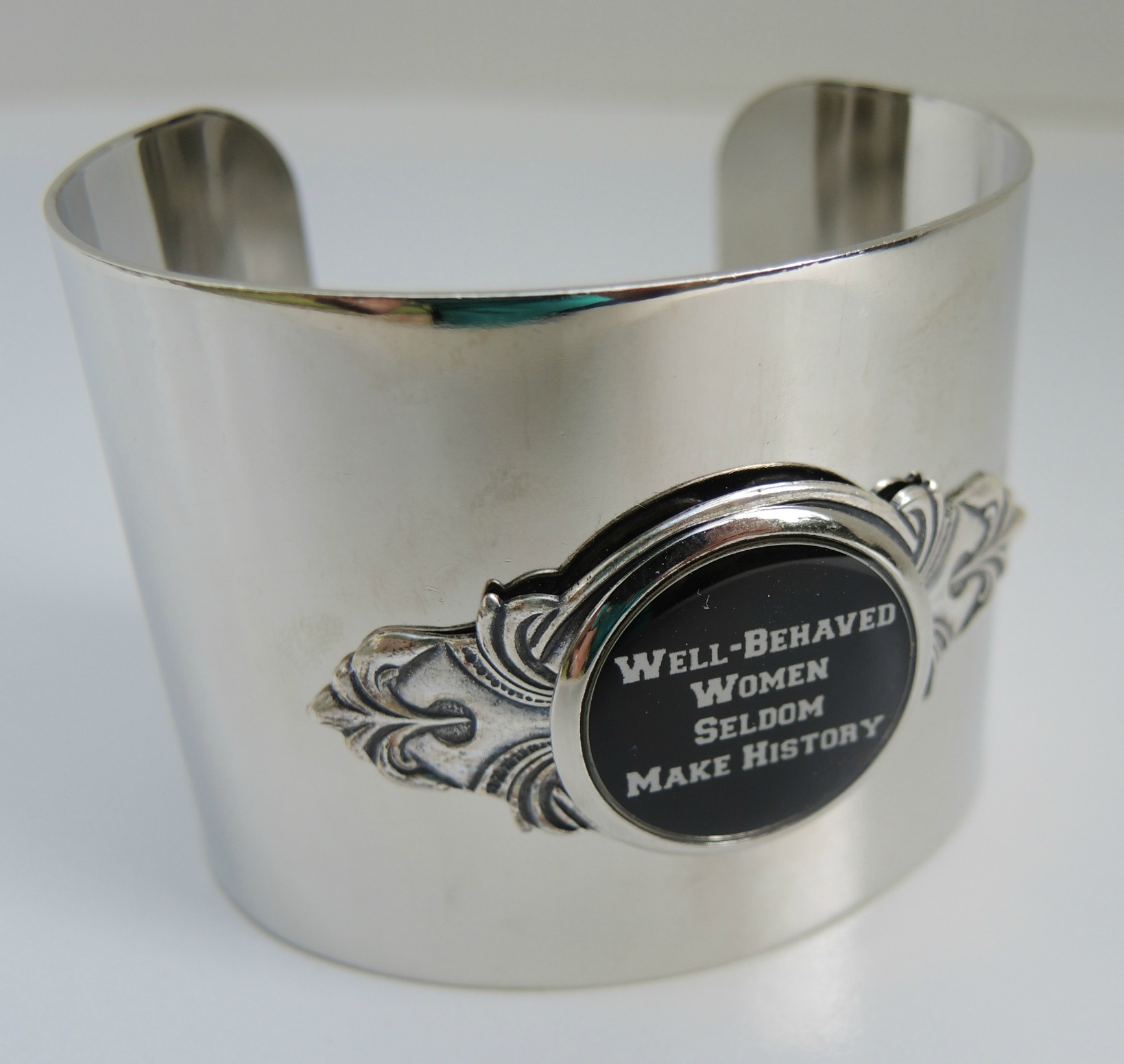 Cuff Bracelet with Quote "Well-behaved women".