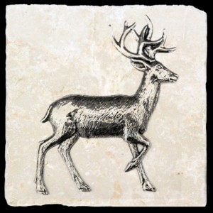 Marble Wine Coaster with Deer