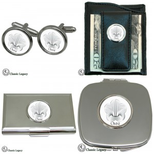 Omni Gifts Cuff Links, Money Clip, Business Card Holder, Purse Mirror
