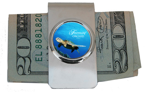 Photo Tips Money Clip with -Honu Green Sea Turtle